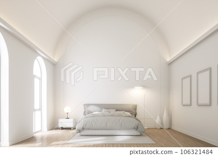 Minimal classical style arch ceiling bedroom Stock