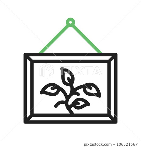Wooden Wall Frame Icon Image. 106321567