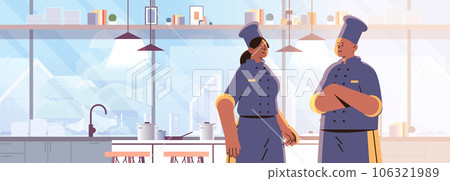 man woman professional restaurant culinary chefs or bakers in uniform food industry workers happy labor day celebration concept man woman professional restaurant culinary chefs or bakers in uniform food industry workers happy labor day celebration concept 106321989