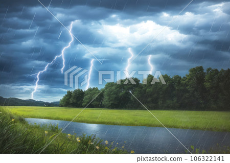 《AI圖像》大雨打雷 《AI圖像》大雨打雷 106322141