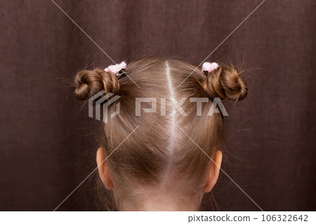 Beautiful tender wedding hairstyle. Long braid hair Beautiful tender wedding hairstyle. Long braid hair 106322642