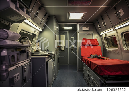 Interior of a modern accident ambulance 106323222