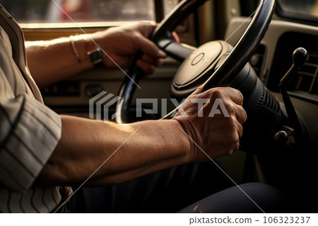 City bus driver during work 106323237