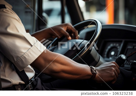 City bus driver during work 106323238