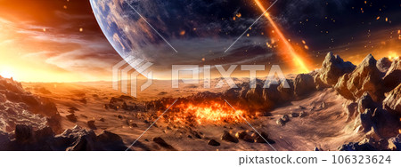 explosions of stars in space, the extinction and birth of new civilizations, banner explosions of stars in space, the extinction and birth of new civilizations, banner 106323624