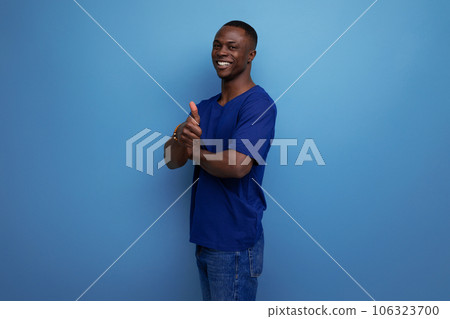friendly young american male adult showing like 106323700