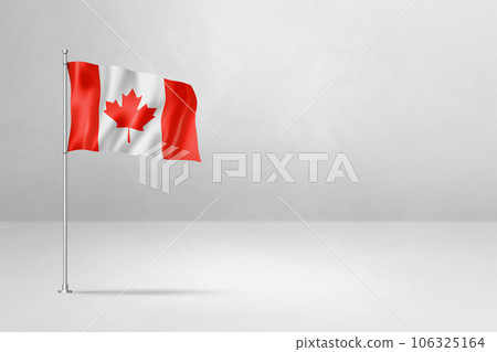 Canadian flag isolated on white concrete wall background 106325164