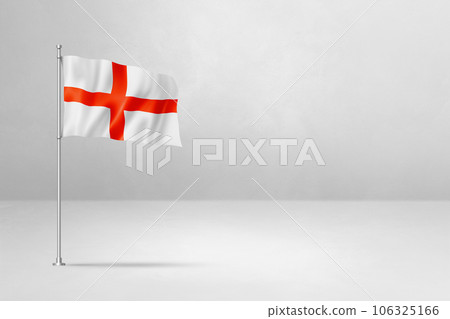 English flag isolated on white concrete wall background 106325166