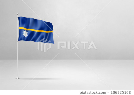 Nauru flag isolated on white concrete wall background Nauru flag isolated on white concrete wall background 106325168