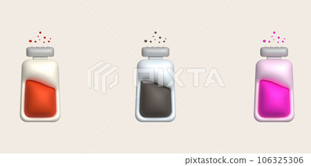 3d illustration bottle of seasoning powder minimal style. 106325306