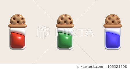 3d illustration bottle of seasoning powder minimal style. 106325308