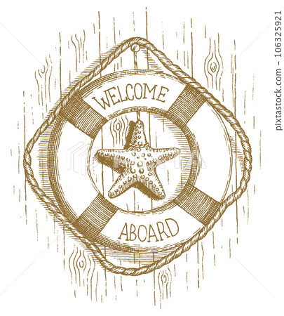 Lifebuoy drawn by hand 106325921