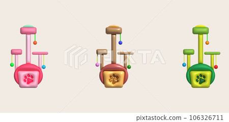 3D illustration bed for a pet, dog or cat. cute beds for your favorite pets, basket for rest. minimal style. 3D illustration bed for a pet, dog or cat. cute beds for your favorite pets, basket for rest. minimal style. 106326711