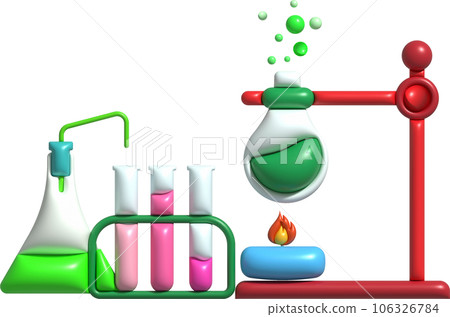 3D icon. Isolated flask or flask for chemistry. Laboratory glassware for medical or scientific education .Minimalist style icons 3D icon. Isolated flask or flask for chemistry. Laboratory glassware for medical or scientific education .Minimalist style icons 106326784