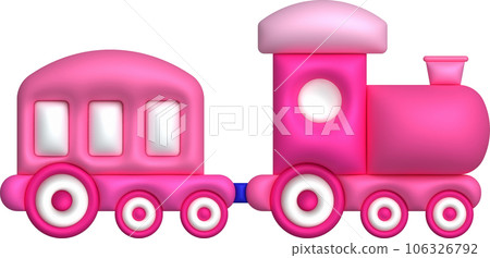 3d icon children's constructor train with trailers. The concept of preschool education. 106326792