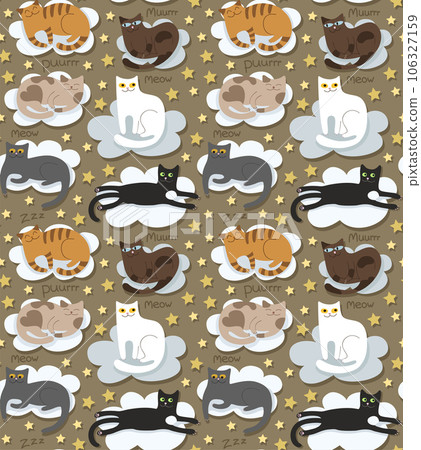Cats seamless funny background 106327159