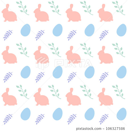 Seamless pattern of Easter rabbit and eggs Seamless pattern of Easter rabbit and eggs 106327386