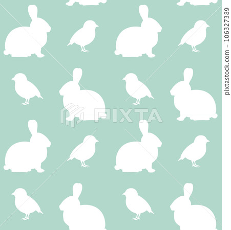Vector seamless pattern of Easter rabbit and chick Vector seamless pattern of Easter rabbit and chick 106327389