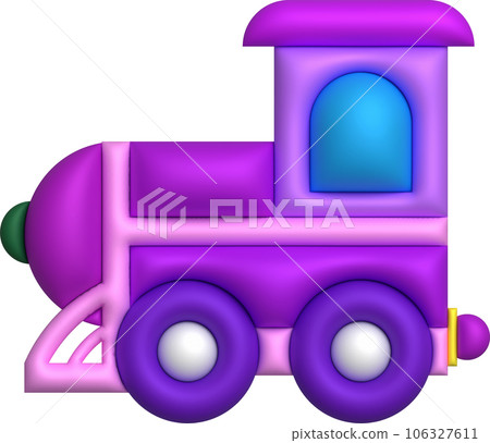 3d icon children's constructor train with trailers. The concept of preschool education. 106327611