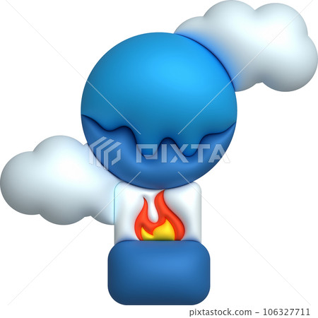 3d icon. Travel with hot air balloon flying gas and clouds. Minimal style icon. 3d icon. Travel with hot air balloon flying gas and clouds. Minimal style icon. 106327711