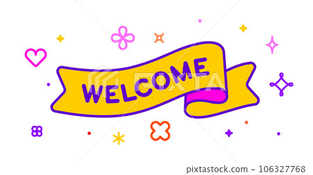 Ribbon and banner Welcome Ribbon and banner Welcome 106327768