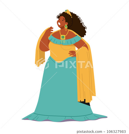 Opera Artist Woman Captivating Audience With Her Powerful Voice And Emotive Performances, Vector Illustration Opera Artist Woman Captivating Audience With Her Powerful Voice And Emotive Performances, Vector Illustration 106327983