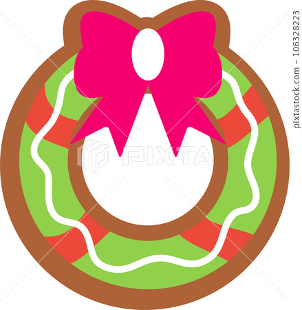 wreath, christmas gingerbread, new years sweets, gingerbread, color illustration flat wreath, christmas gingerbread, new years sweets, gingerbread, color illustration flat 106328223