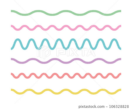 Wavy grunge line set in white background. Simple color outline design elements. Wavy grunge line set in white background. Simple color outline design elements. 106328828