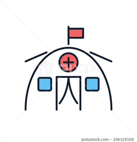 Medical tent related vector icon. Medical tent related vector icon. 106329108