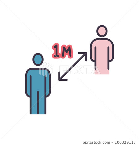 Social distancing. Keep distance vector icon 106329115