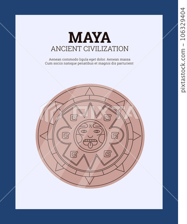 Poster about Maya ancient civilization flat style, vector illustration 106329404
