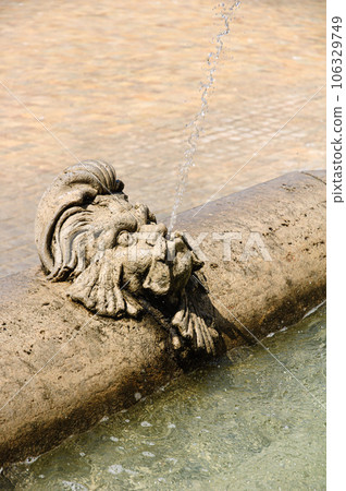 Fountain of the Barberini palace, in Rome, detail 106329749