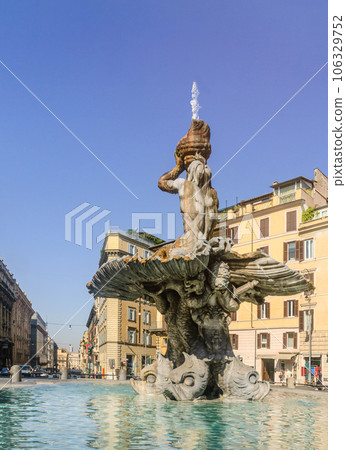 Triton fountain in Barberini square, Rome, Quirinal 106329752