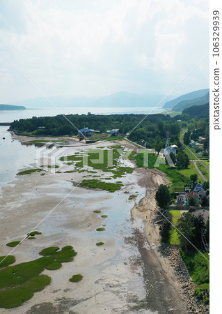 Aerial vertical view of St Joseph-de-la-Rive, Quebec, Canada Aerial vertical view of St Joseph-de-la-Rive, Quebec, Canada 106329939