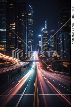 Speeding down a city Speeding down a city 106330443