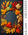 Autumn background. Watercolor painting leaves 106330459