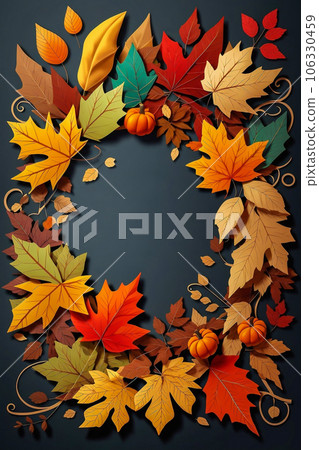 Autumn background. Watercolor painting leaves Autumn background. Watercolor painting leaves 106330459