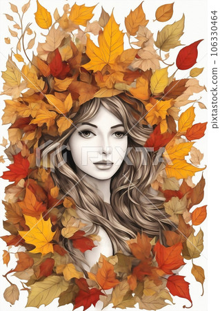 Card with autumn leaves 106330464
