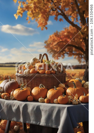Basket of Pumpkins 106330466