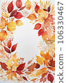 Autumn background. Watercolor painting leaves 106330467