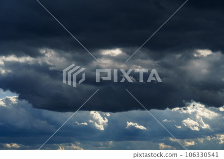 storm sky, dark dramatic clouds during thunderstorm, rain and wind, extreme weather, abstract background storm sky, dark dramatic clouds during thunderstorm, rain and wind, extreme weather, abstract background 106330541