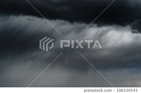 storm sky, dark dramatic clouds during thunderstorm, rain and wind, extreme weather, abstract background 106330543