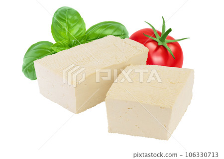 tofu cheese isolated on white background with full depth of field, tofu cheese isolated on white background with full depth of field, 106330713