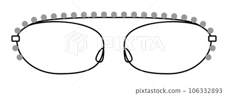 Bejewelled frame glasses fashion accessory illustration. Sunglass front view, Men, women, unisex silhouette style, flat 106332893
