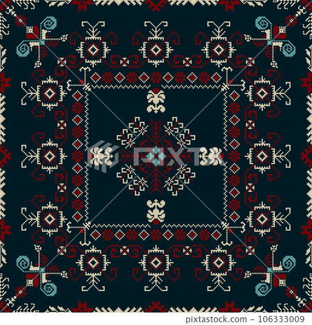 Latvian embroidery vector seamless pattern 13 Latvian embroidery vector seamless pattern 13 106333009
