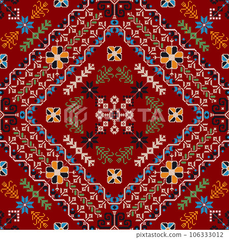 Latvian embroidery vector seamless pattern 15 Latvian embroidery vector seamless pattern 15 106333012