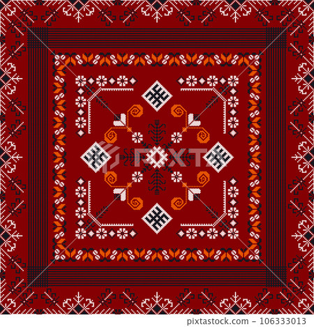 Latvian embroidery vector seamless pattern 16 Latvian embroidery vector seamless pattern 16 106333013