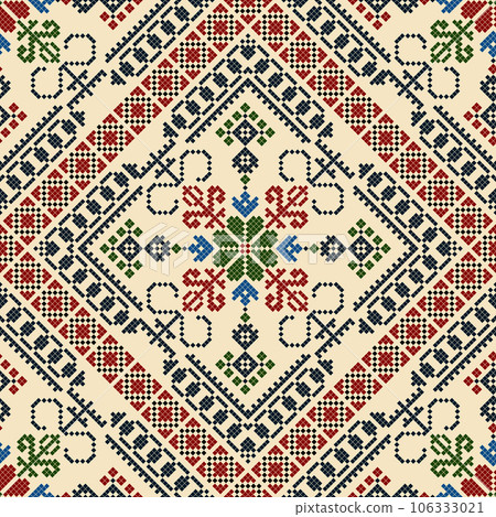 Latvian embroidery vector seamless pattern 24 106333021