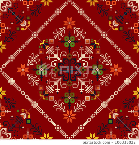 Latvian embroidery vector seamless pattern 25 Latvian embroidery vector seamless pattern 25 106333022