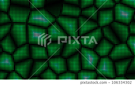 Halftone dots abstract digital technology green light on green background. Halftone dots abstract digital technology green light on green background. 106334302